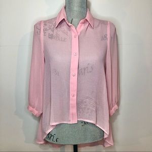 Chiffon Blouse | Sheer Pink